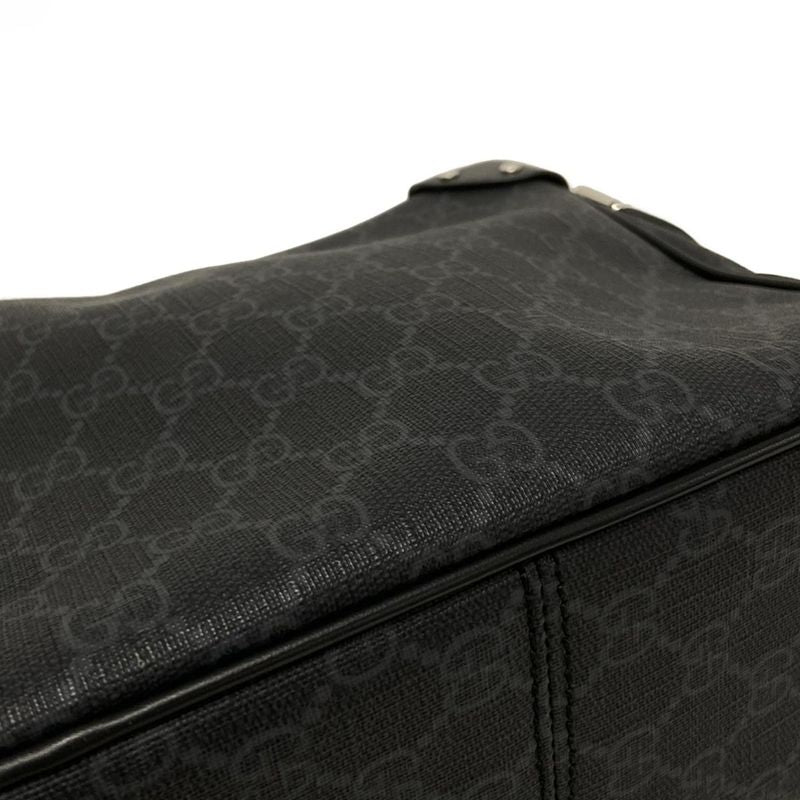 Gucci Shoulder Bag GG Plus GG Supreme 626363 Black And Dark Gray Leather