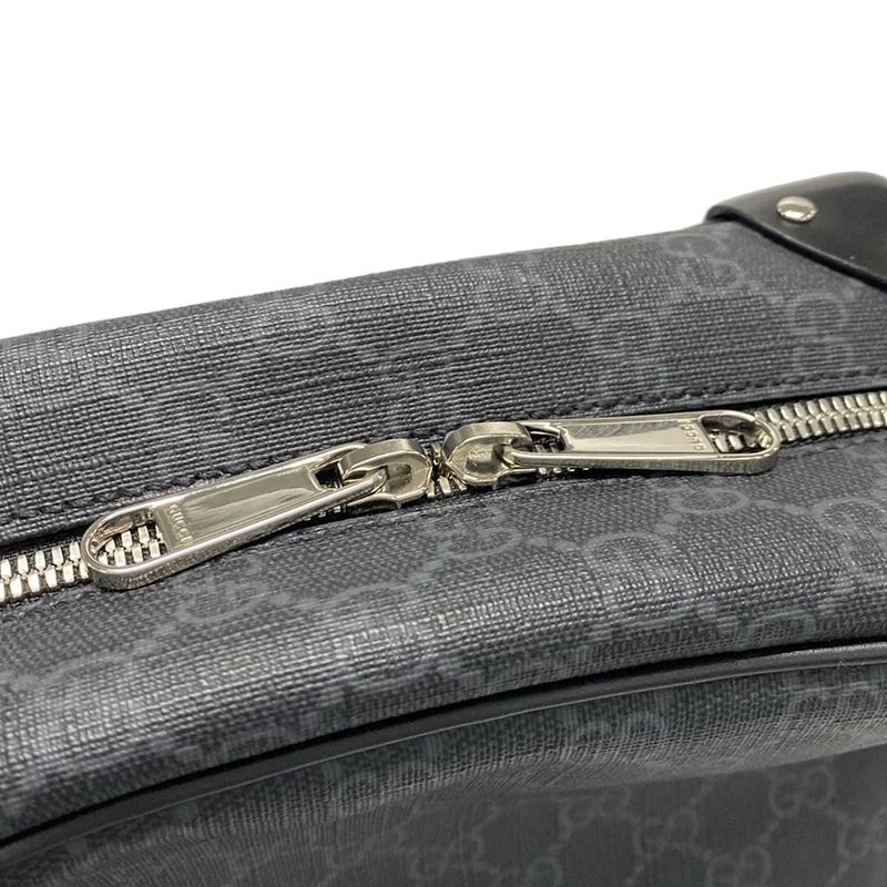 Gucci Shoulder Bag GG Plus GG Supreme 626363 Black And Dark Gray Leather