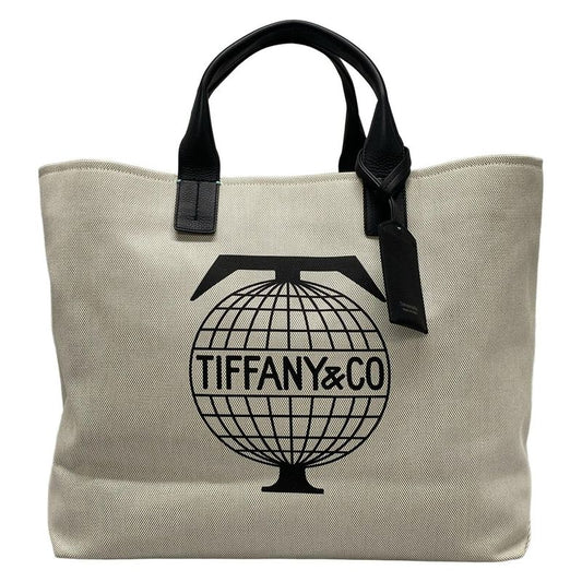 Tiffany & Co Tote Bag Ivory And Black Travel Tote Leather