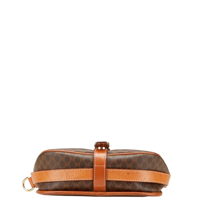 Celine Macadam Vintage Crossbody Shoulder Bag Brown PVC Leather Women Celine