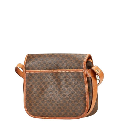 Celine Macadam Vintage Crossbody Shoulder Bag Brown PVC Leather Women Celine