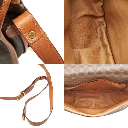 Celine Macadam Vintage Crossbody Shoulder Bag Brown PVC Leather Women Celine
