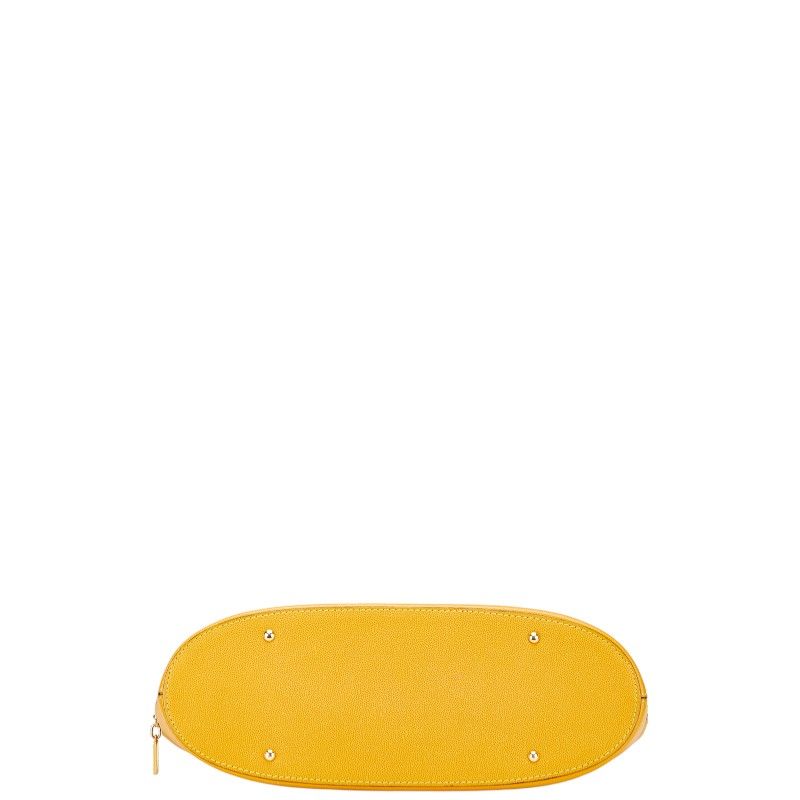 Celine Logo Ring Handbag Tote Bag Yellow Leather Women Celine