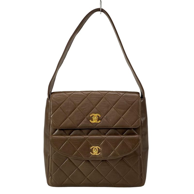 Chanel Matelasse Dark Brown Lambskin Shoulder Bag