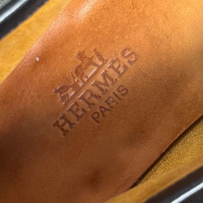 Hermes Chaine D'ancre Loafer Moccasin Farandole Leather Black Stitching 36 23cm