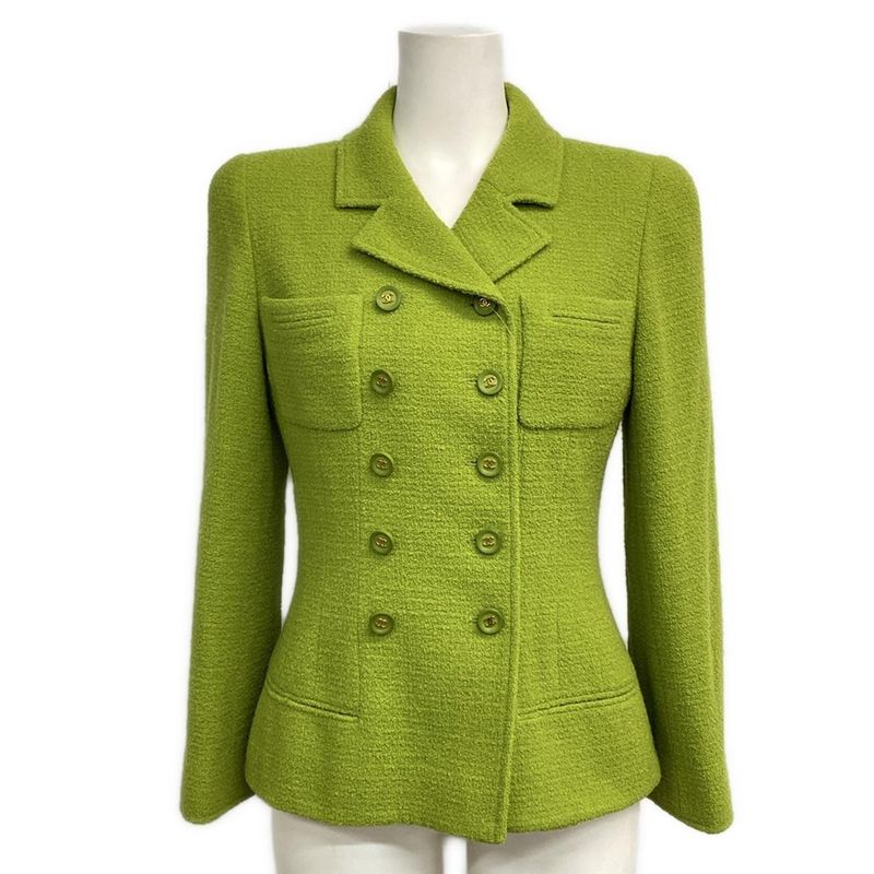 Chanel Jacket Women - Light Green Long Sleeves / Autumn / Winter / Shoulder