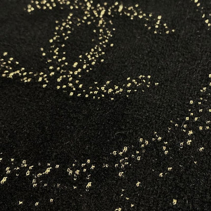 Chanel Long Sleeve Sweater Size 34 S Women's P57096 Black And Gold Coco Mark