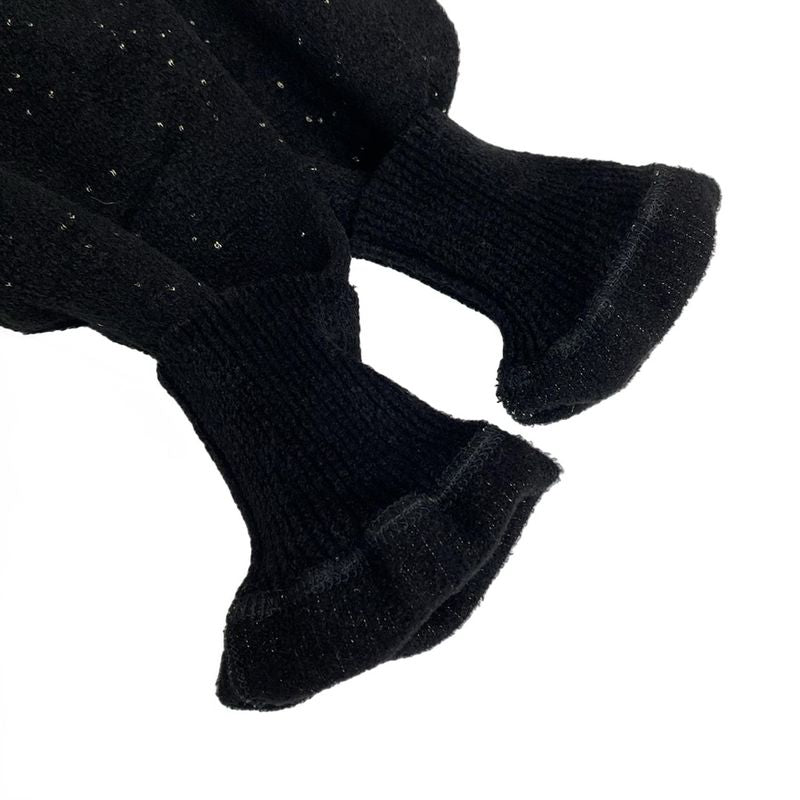 Chanel Long Sleeve Sweater Size 34 S Women's P57096 Black And Gold Coco Mark