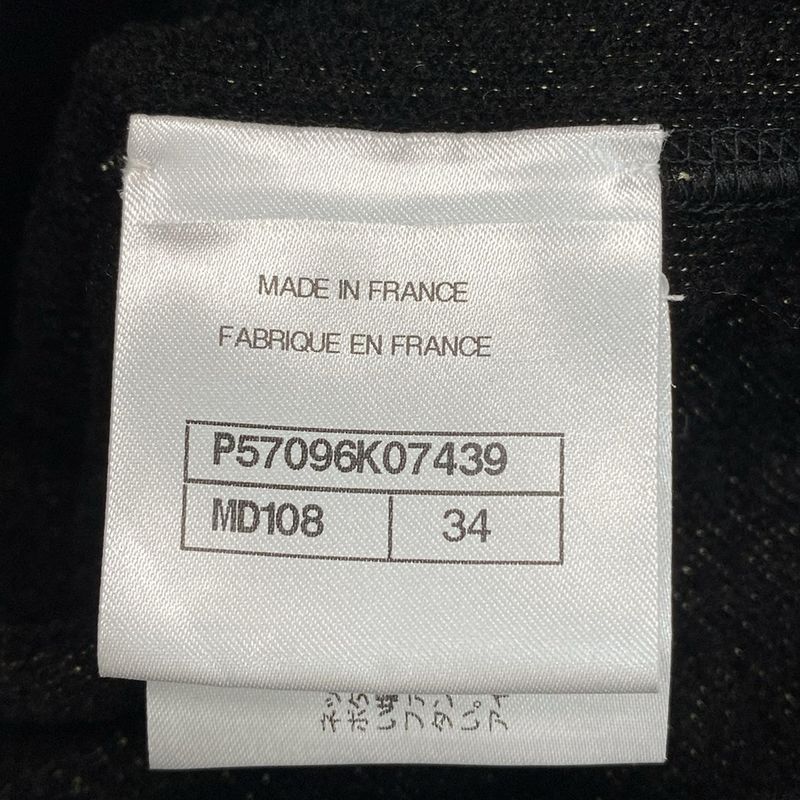 Chanel Long Sleeve Sweater Size 34 S Women's P57096 Black And Gold Coco Mark