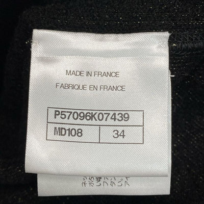 Chanel Long Sleeve Sweater Size 34 S Women's P57096 Black And Gold Coco Mark