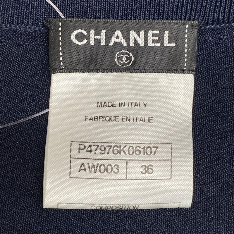 Chanel Dress Size 36 S Women's P47976 Dark Navy Knit