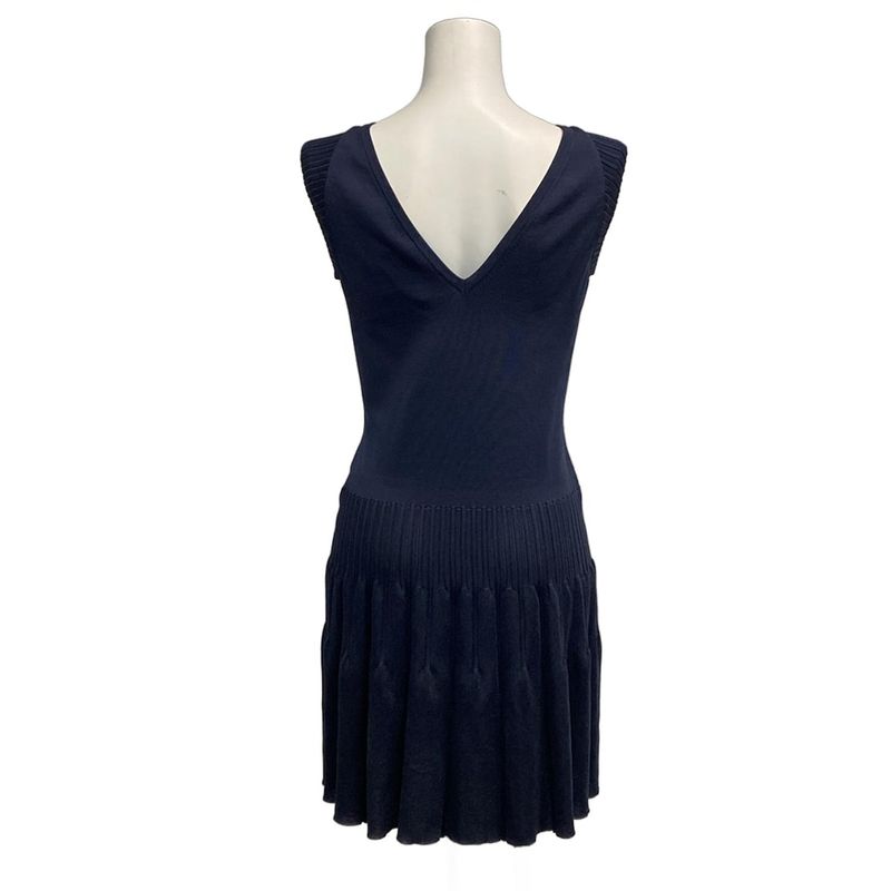 Chanel Dress Size 36 S Women's P47976 Dark Navy Knit
