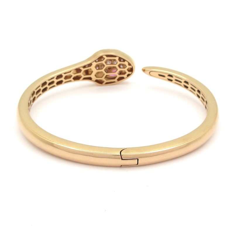 Bvlgari Bangle Serpenti 18K Pink Gold X Diamonds X Rubellite Pave Diamonds