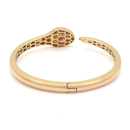 Bvlgari Bangle Serpenti 18K Pink Gold X Diamonds X Rubellite Pave Diamonds
