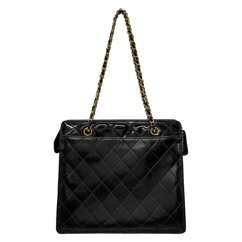 Chanel Shoulder Bag Matelasse Black Chain Shoulder/gold Hardware Leather