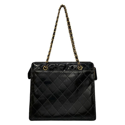 Chanel Shoulder Bag Matelasse Black Chain Shoulder/gold Hardware Leather