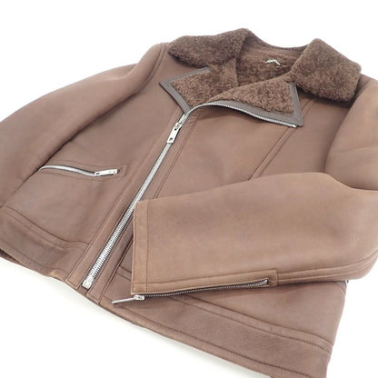 [AB Rank] Louis Vuitton Mouton Riders Jacket Outerwear Cotton Size 50 Brown