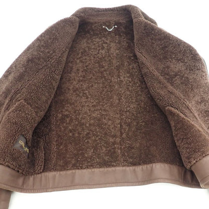 [AB Rank] Louis Vuitton Mouton Riders Jacket Outerwear Cotton Size 50 Brown