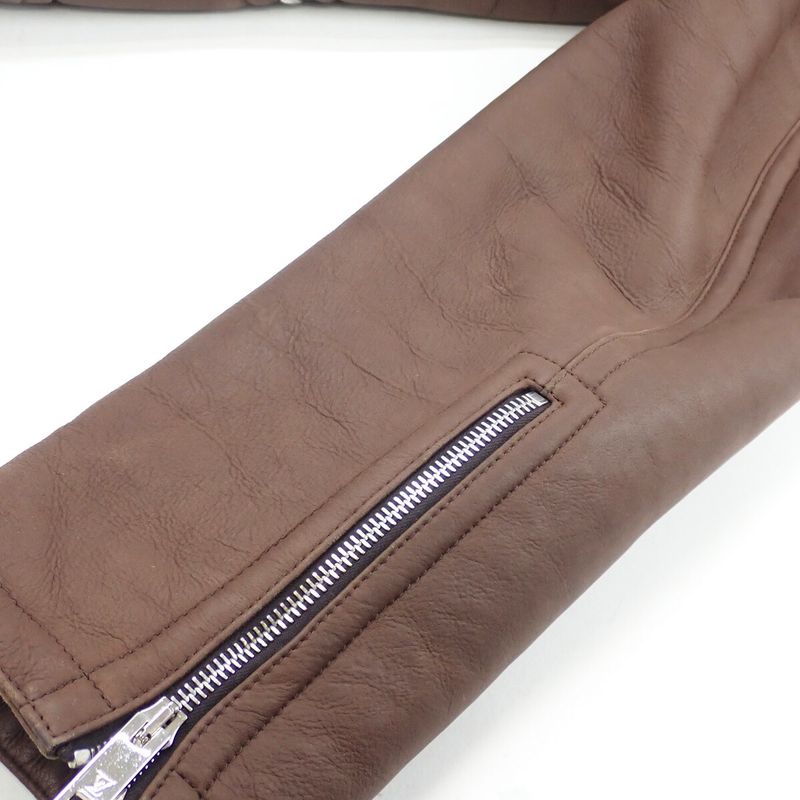 [AB Rank] Louis Vuitton Mouton Riders Jacket Outerwear Cotton Size 50 Brown
