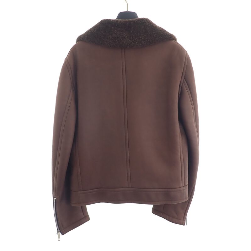 [AB Rank] Louis Vuitton Mouton Riders Jacket Outerwear Cotton Size 50 Brown
