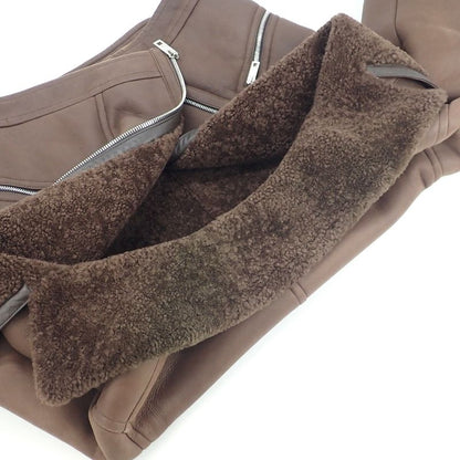 [AB Rank] Louis Vuitton Mouton Riders Jacket Outerwear Cotton Size 50 Brown