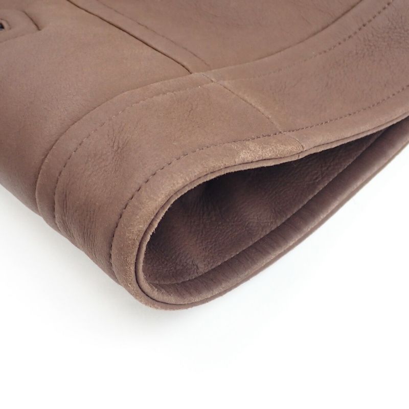 [AB Rank] Louis Vuitton Mouton Riders Jacket Outerwear Cotton Size 50 Brown