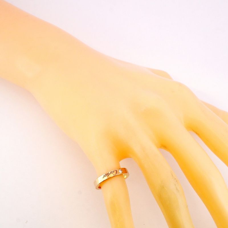 Cartier Ring C Deux/engraved 1PD 18K Pink Gold Pink Gold With Diamonds #49