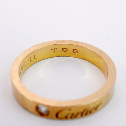 Cartier Ring C Deux/engraved 1PD 18K Pink Gold Pink Gold With Diamonds #49