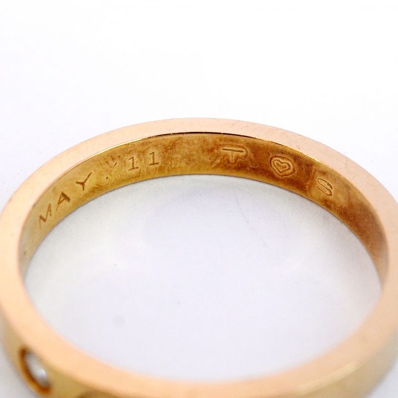 Cartier Ring C Deux/engraved 1PD 18K Pink Gold Pink Gold With Diamonds #57 Men's