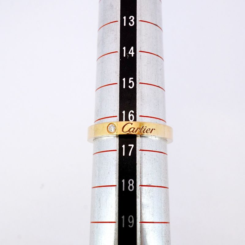 Cartier Ring C Deux/engraved 1PD 18K Pink Gold Pink Gold With Diamonds #57 Men's