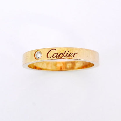 Cartier Ring C Deux/engraved 1PD 18K Pink Gold Pink Gold With Diamonds #57 Men's