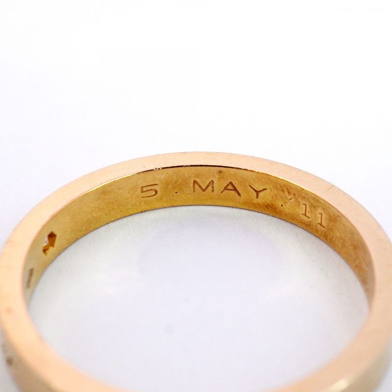 Cartier Ring C Deux/engraved 1PD 18K Pink Gold Pink Gold With Diamonds #57 Men's