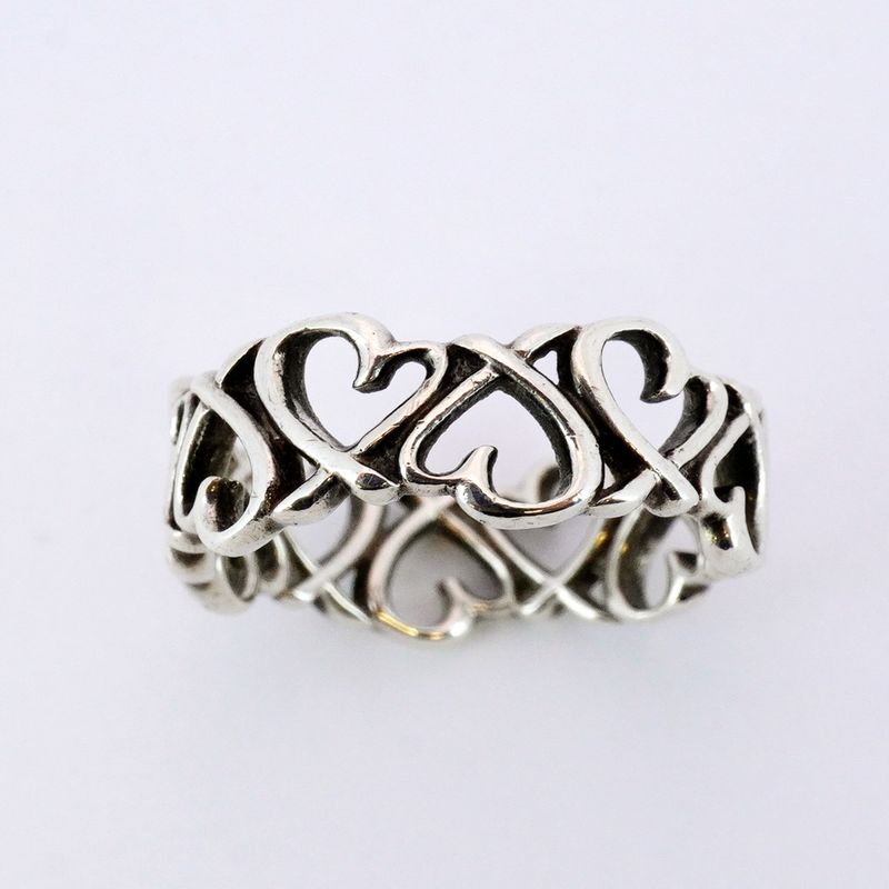 Tiffany & Co Ring With A Rubbing Heart Silver 925 Size 135 Ladies