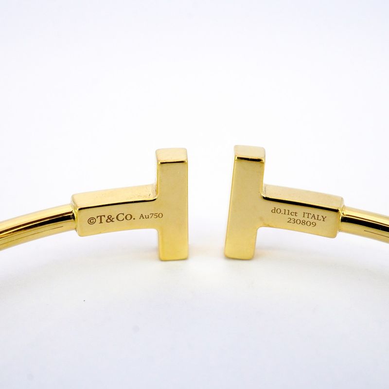 Tiffany & Co Bangle T-wire 9PD 18K Yellow Gold Yellow Gold Diamond Mother-of-pea