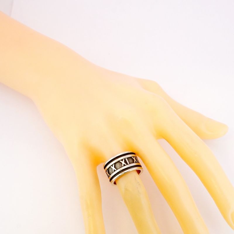 Tiffany & Co Ring Atlas Wide Silver 925 Size 12 Ladies