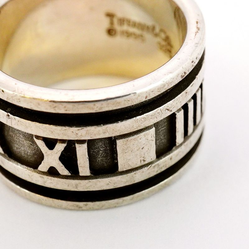 Tiffany & Co Ring Atlas Wide Silver 925 Size 12 Ladies