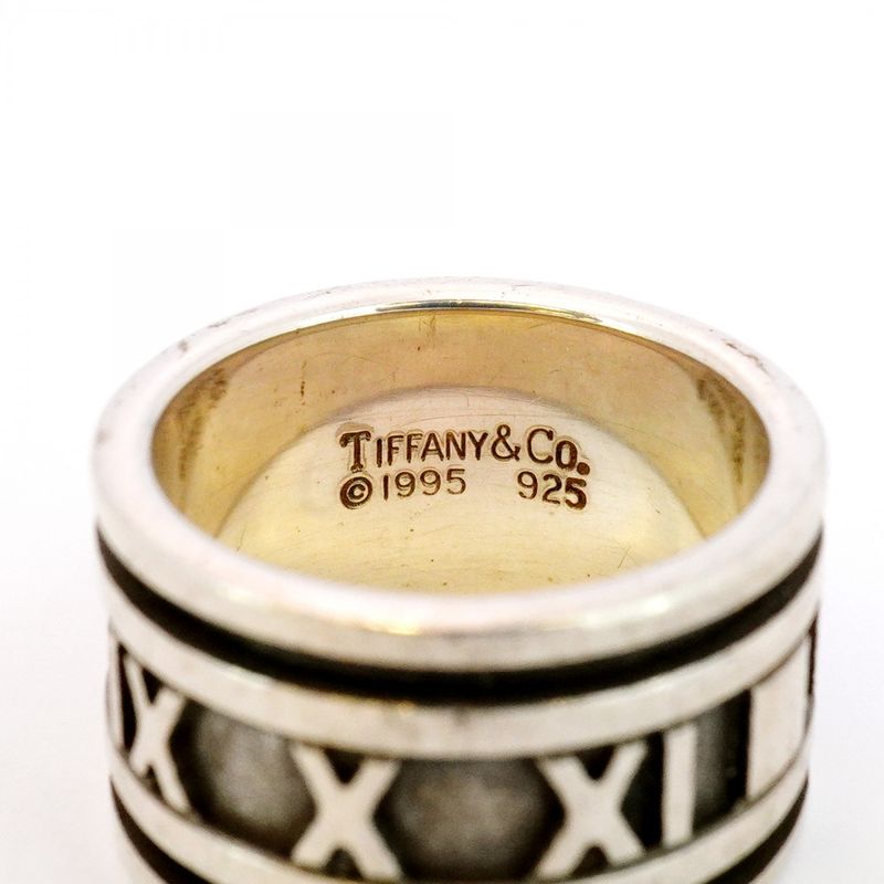 Tiffany & Co Ring Atlas Wide Silver 925 Size 12 Ladies