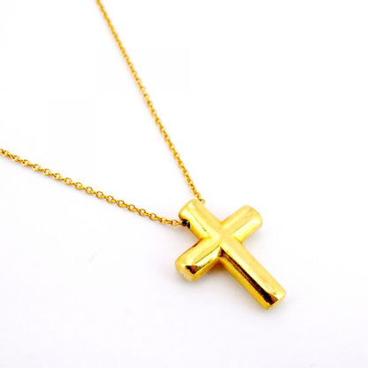 Tiffany & Co Necklace Dots Cross 4PD 18K Yellow Gold Yellow Gold Diamond Ladies