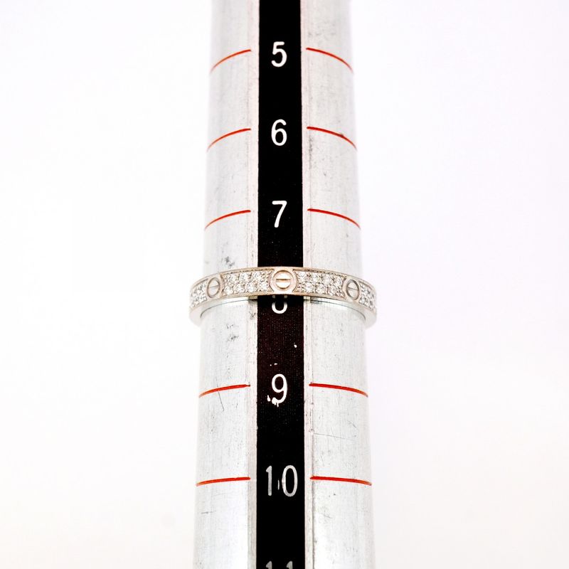 Cartier Ring Mini Love 18K White Gold White Togo Old Diamond #48 Ladies