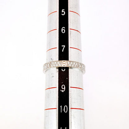 Cartier Ring Mini Love 18K White Gold White Togo Old Diamond #48 Ladies