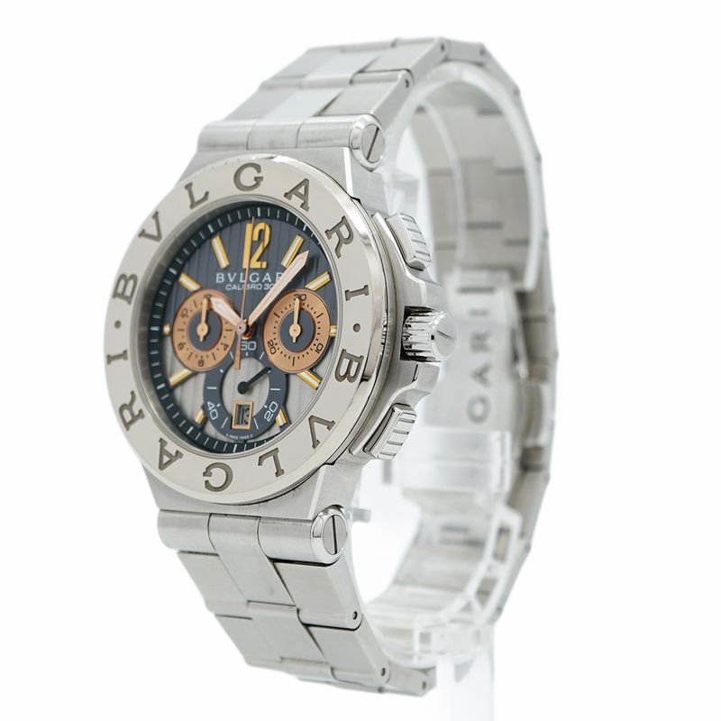 Bulgari Diagono Dg42c14swgsdch Gray Dial Watch Men's