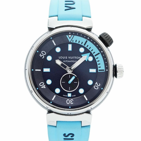 Louis Vuitton Tambour Qa121z Navy Dial Watch For Men