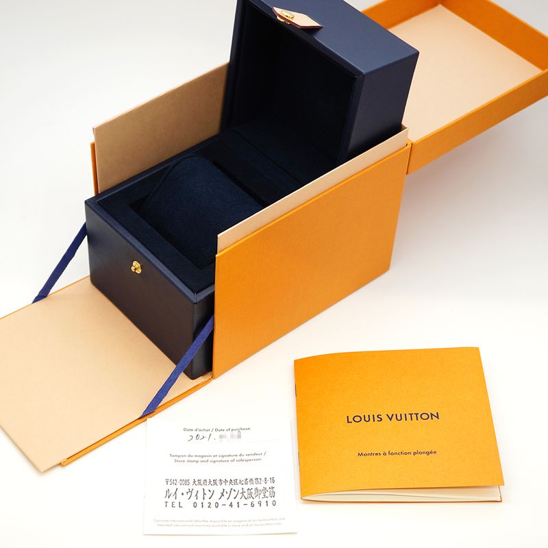 Louis Vuitton Tambour Qa121z Navy Dial Watch For Men