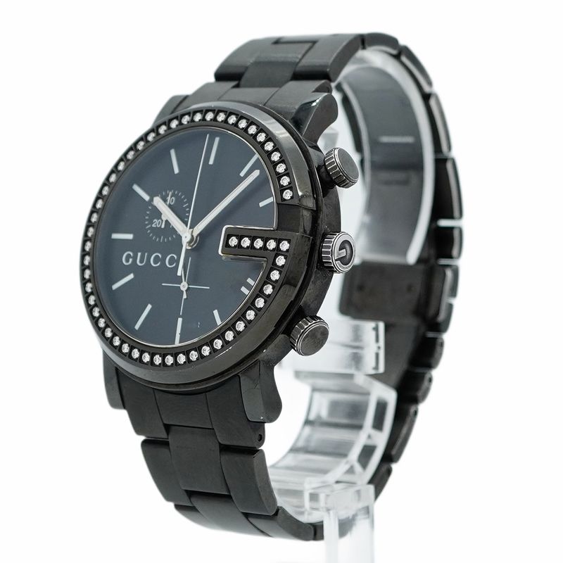 Gucci G Round 101m/ya101340 Black Dial Watch Men's