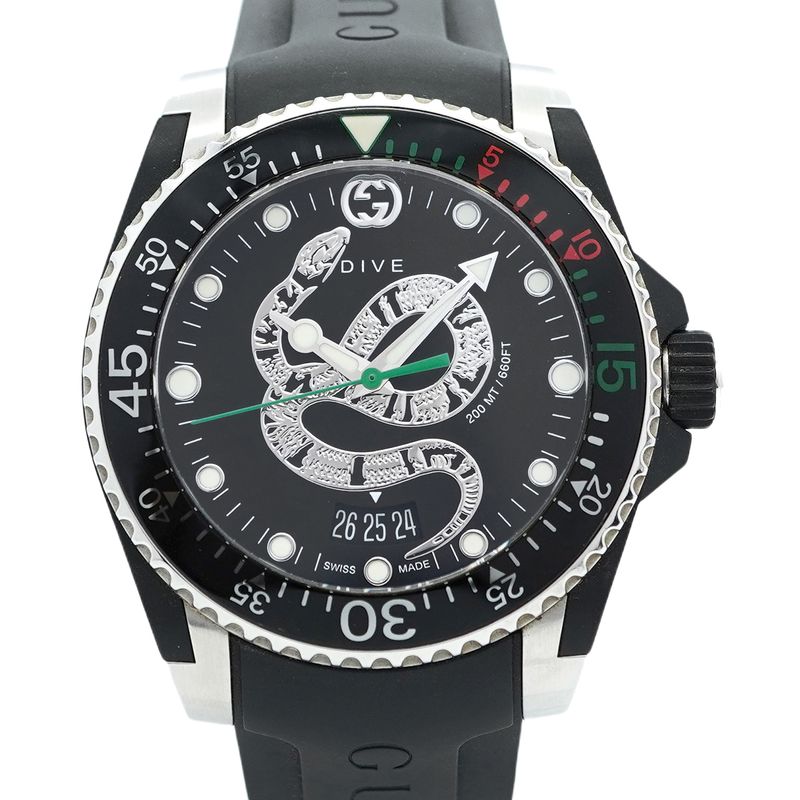 Gucci Dive 1363 Black Dial Watch Men's