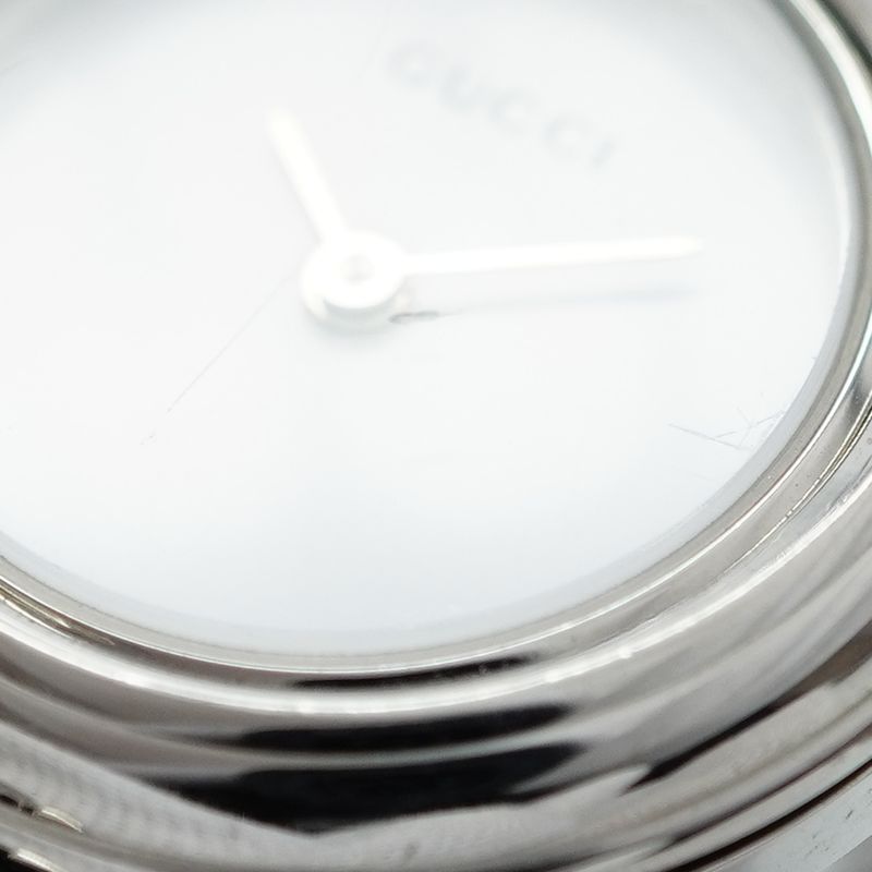 Gucci Change Bezel 11/122l White Dial Wristwatch Ladies