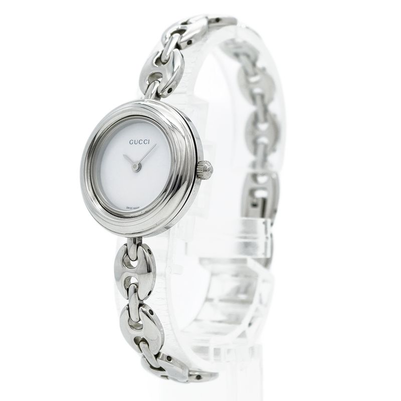 Gucci Change Bezel 11/122l White Dial Wristwatch Ladies