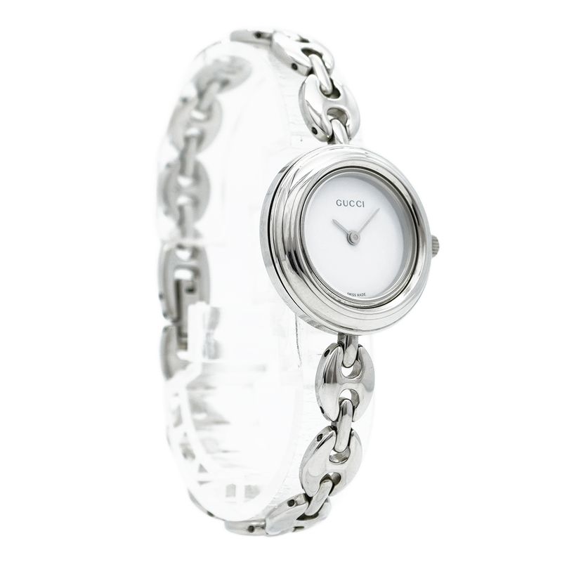 Gucci Change Bezel 11/122l White Dial Wristwatch Ladies