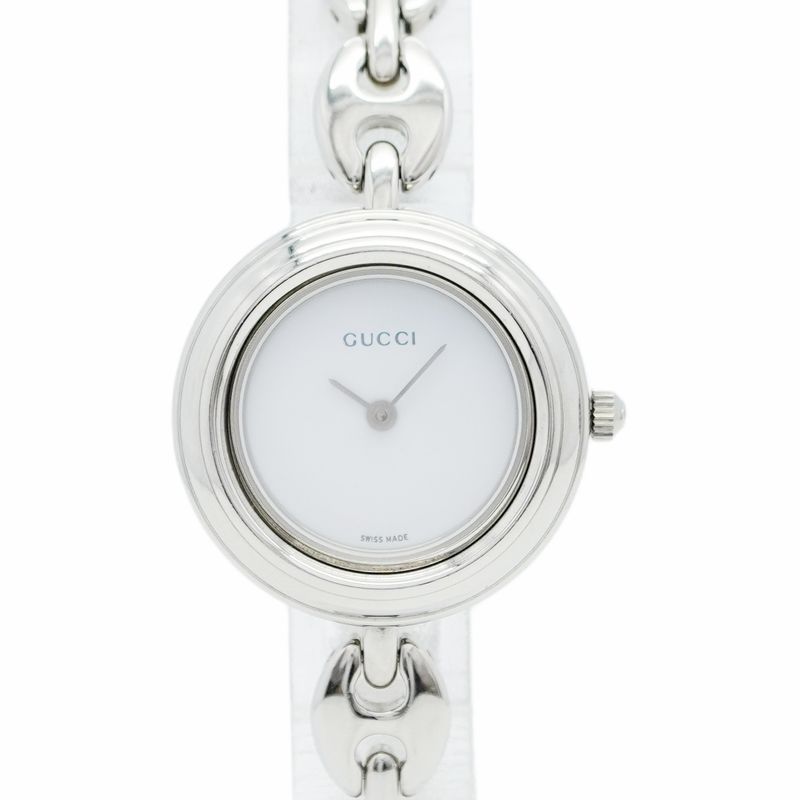 Gucci Change Bezel 11/122l White Dial Wristwatch Ladies