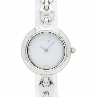 Gucci Change Bezel 11/122l White Dial Wristwatch Ladies